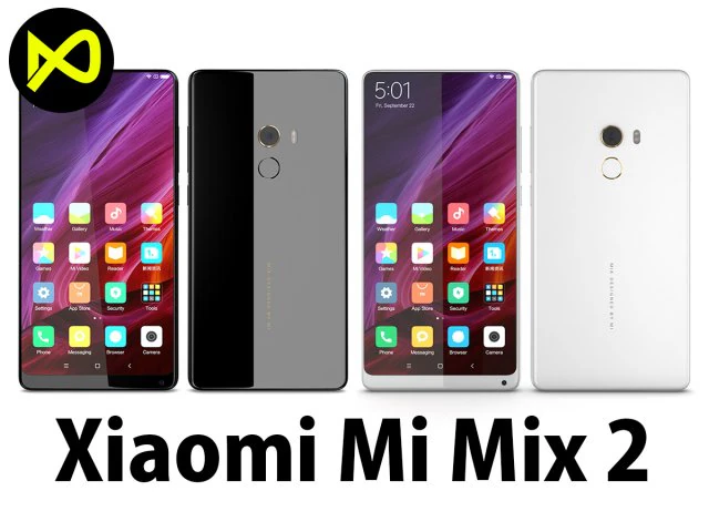 xiaomi mi mix 2 preto e branco Modelo 3D .c4d .max .obj .3ds .fbx .stl .blend