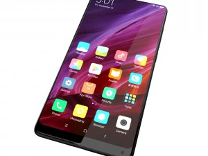 xiaomi mi mix 2 preto e branco Modelo 3D
