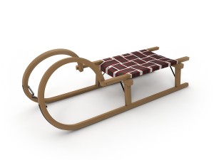 3d wooden sledge model 3D Model