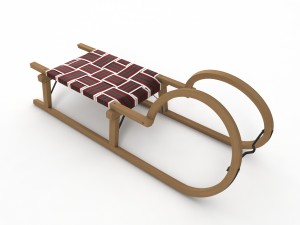 3d wooden sledge model 3D मॉडल