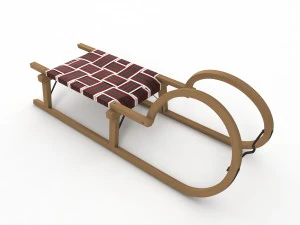 3d wooden sledge model 3D Model