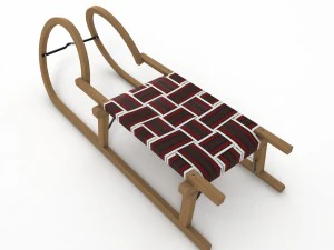 3d wooden sledge model 3D Model