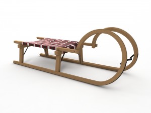 3d wooden sledge model 3D मॉडल