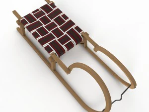 3d wooden sledge model 3D Model