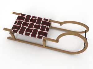 3d wooden sledge model 3D मॉडल
