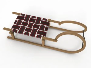 3d wooden sledge model 3D Model