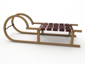 3d wooden sledge model 3D Model