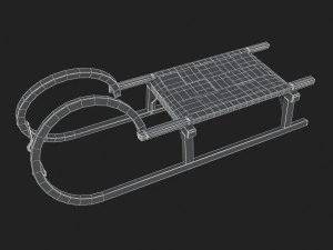 3d wooden sledge model 3D Model
