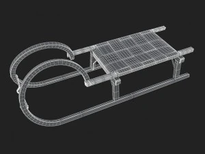 3d wooden sledge model 3D Model