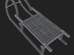 3d wooden sledge model 3D Model