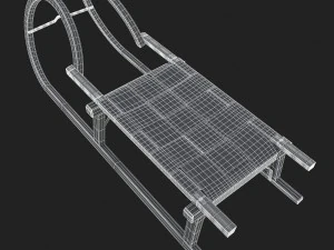 3d wooden sledge model 3D Model