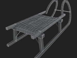 3d wooden sledge model 3D मॉडल
