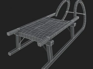 3d wooden sledge model 3D Model