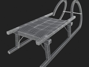 3d wooden sledge model 3D मॉडल