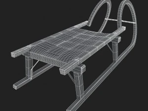 3d wooden sledge model 3D Model