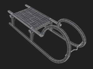 3d wooden sledge model 3D मॉडल
