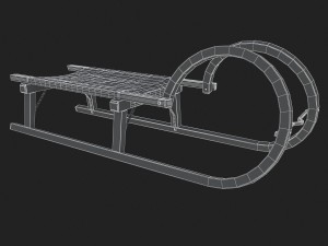 3d wooden sledge model 3D मॉडल