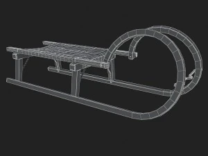 3d wooden sledge model 3D Model