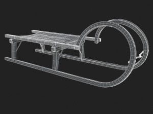 3d wooden sledge model 3D मॉडल