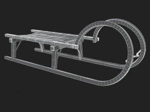3d wooden sledge model 3D Model