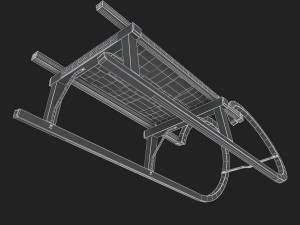3d wooden sledge model 3D मॉडल