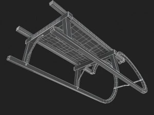 3d wooden sledge model 3D Model
