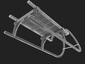 3d wooden sledge model 3D मॉडल
