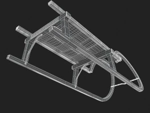 3d wooden sledge model 3D Model