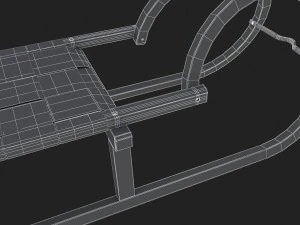 3d wooden sledge model 3D Model