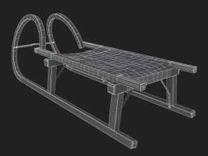3d wooden sledge model 3D Model