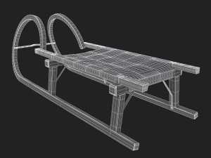 3d wooden sledge model 3D मॉडल