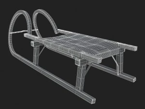 3d wooden sledge model 3D Model
