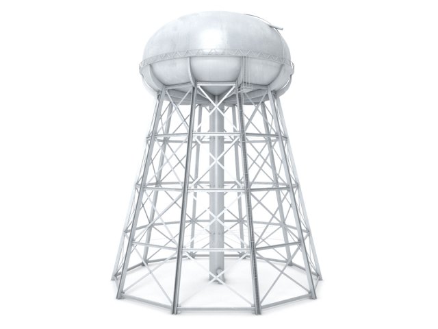 water storage tower 3D Model .c4d .max .obj .3ds .fbx .stl .blend 