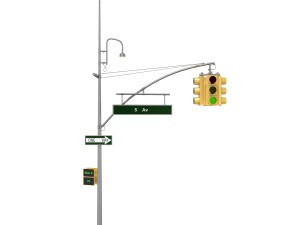 street light with traffic light 3D 모델