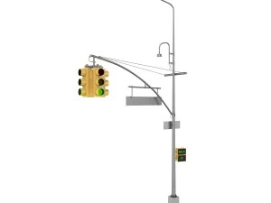 street light with traffic light 3D Model