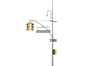 street light with traffic light 3D 모델