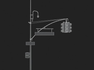 street light with traffic light 3D 모델