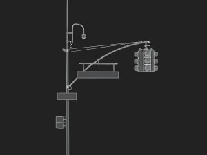 street light with traffic light 3D Model