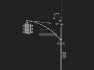 street light with traffic light 3D 모델