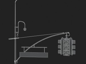 street light with traffic light 3D 모델