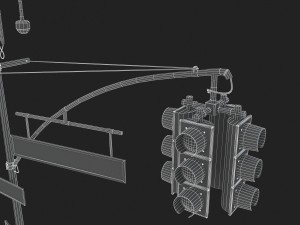 street light with traffic light 3D 모델