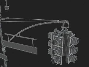 street light with traffic light 3D Model