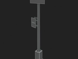 street light with traffic light 3D Model