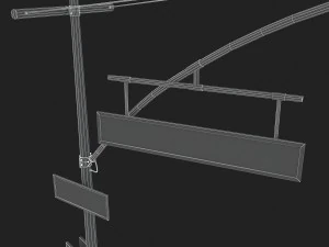 street light with traffic light 3D Model