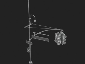 street light with traffic light 3D 모델