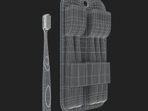 3d toothbrush and case model 3D Model