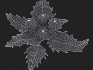 mistletoe sprig holly 3D Model