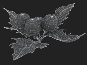 mistletoe sprig holly 3D Model