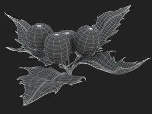 mistletoe sprig holly 3D Model