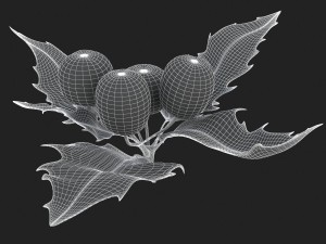 mistletoe sprig holly 3D Model